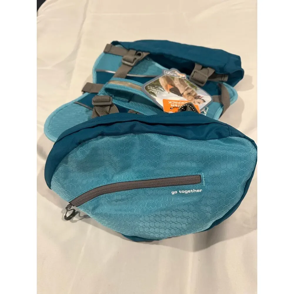Kurgo Big Baxter Dog Backpack 7.5 Liter Blue Hiking Saddle Bag New With Tags